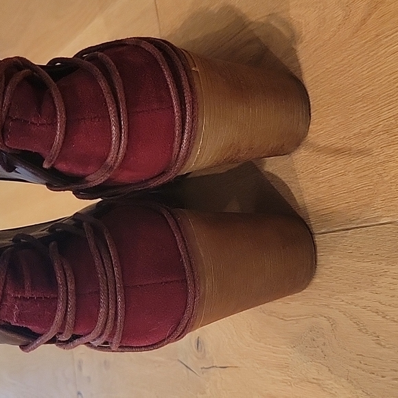 Bucco RIMALINE knee high Boots Lace up back burgundy maroon*Excellent! - Picture 9 of 14